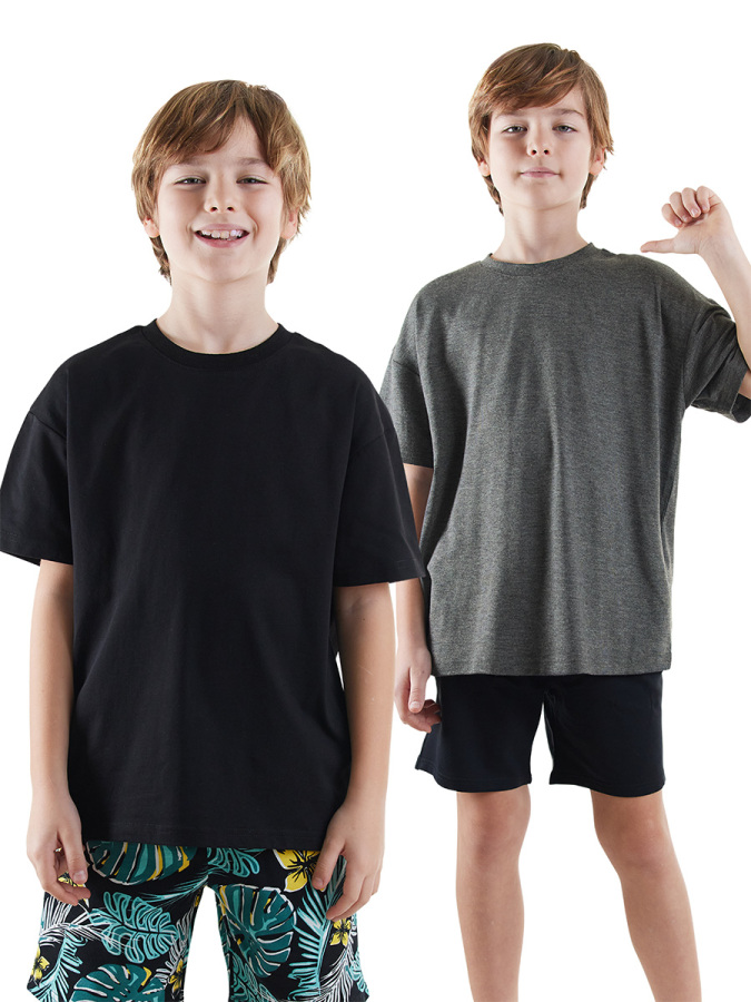 2 Pack Boy Black&Anthracite T-shirts - 1