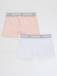 2 Pack Girls Pink&White Boxer Briefs - 2