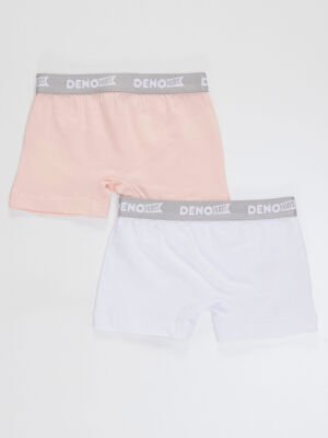 2 Pack Girls Pink&White Boxer Briefs - 2