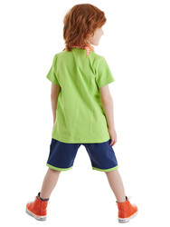 3D Yeşil Korsan Çocuk T-shirt Şort Bandana Takım - Thumbnail