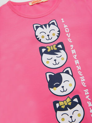 4 Cats Girl T-shirt&Pants Set