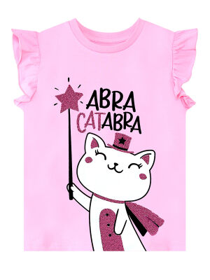 Abra Catabra Fırfırlı Kız Çocuk Yazlık T-Shirt Şort Takım - 5