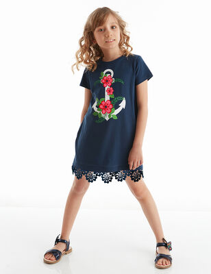 Anchor Navy Blue Girl Dress - 1