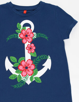 Anchor Navy Blue Girl Dress - 5