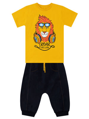 Arslan Erkek Çocuk T-shirt Kapri Şort Takım