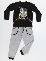 Astronot Köpek Erkek Çocuk T-shirt Pantolon Takım - Thumbnail