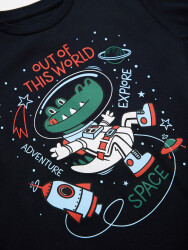 Astronot Timsah Erkek Çocuk T-shirt Pantolon Takım - 5