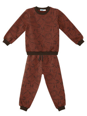 Baby Animals Baby Boy Brown Tracksuit - 1