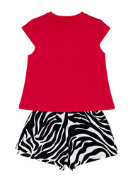 Balerin Zebra Kız Çocuk T-Shirt Şort Takım - Thumbnail