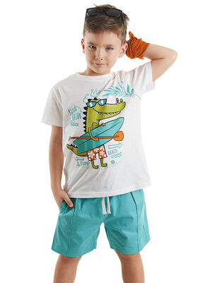 Beach Croco Boy T-shirt&Twill Shorts Set