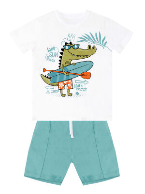 Beach Croco Boy T-shirt&Twill Shorts Set - 3