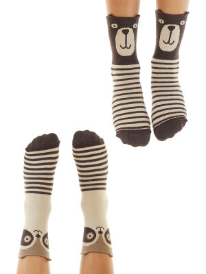 Bear&Raccoon Boy Cotton Rich Socks Set - 1