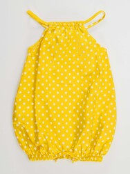 Bee Baby Girl Poplin Yellow Romper - Thumbnail