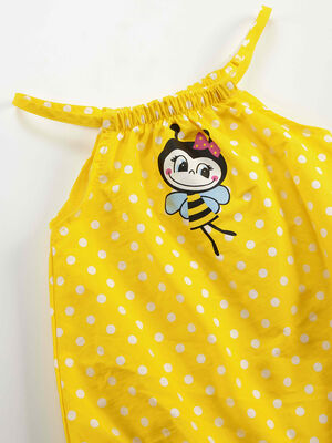 Bee Baby Girl Poplin Yellow Romper