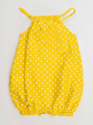 Bee Baby Girl Poplin Yellow Romper - 4