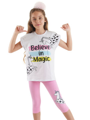 Believe in Magic Kız Çocuk Yazlık T-Shirt Tayt Takım - 1