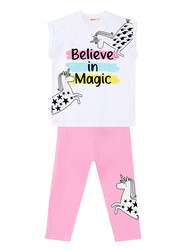 Believe in Magic Kız Çocuk T-Shirt Tayt Takım - Thumbnail