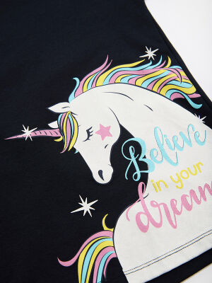 Believe Unicorn Kız Çocuk Tunik Tayt Takım - 5