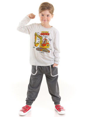 Big Digger Boy Grey T-shirt&Pants Set - 1