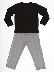 Black Bear Boy T-shirt&Pants Set - Thumbnail