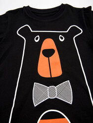 Black Bear Boy T-shirt&Pants Set - Thumbnail
