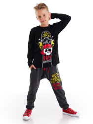 Black Skate Boy T-shirt&Harem Pants Set - 1