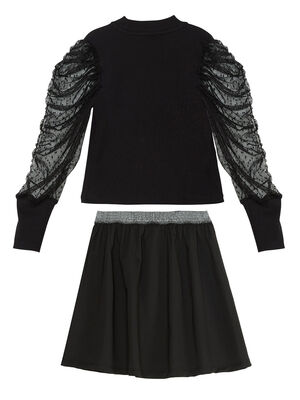 Black Tulle Girl Blouse&Skirt Set