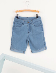 Blue Light-Wash Boy Denim Shorts - 3