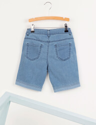 Blue Light-Wash Boy Denim Shorts - 4