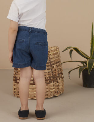 Blue Mid-Wash Boy Denim Shorts - 2