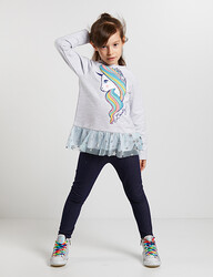 Blue Tulle Unicorn Tunic+Leggings Set - 1