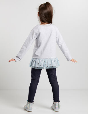 Blue Tulle Unicorn Tunic+Leggings Set - 2