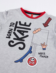 Born to Skate Erkek Çocuk T-shirt Kapri Şort Takım - Thumbnail