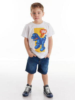 Bricks Boy Denim T-shirt&Shorts Set