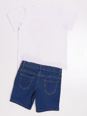 Bricks Boy Denim T-shirt&Shorts Set - 4