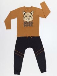 Brown Fox Boy T-shirt&Pants Set - 3