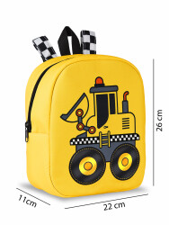 Bulldozer Boy Yellow School Backpack - 3