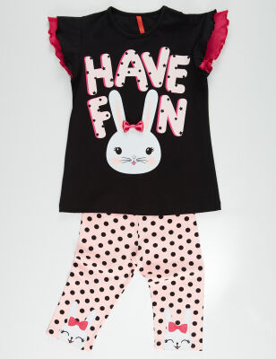 Bunny Fun Kız Çocuk T-shirt Tayt Takım - 5