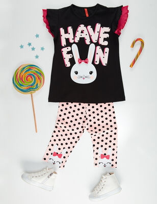 Bunny Fun Kız Çocuk T-shirt Tayt Takım