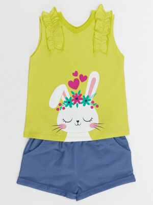 Bunny Heart T-shirt&Shorts Set - 3