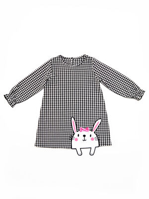 Bunny Plaid Girl Dress - 3