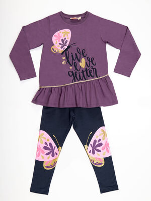 Butterfly Girl Leggings&T-shirt Set - 3