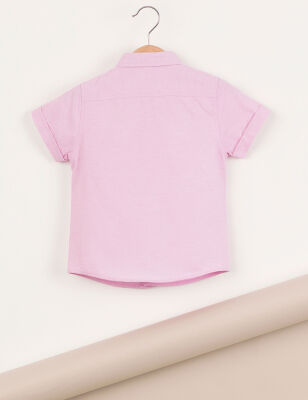 Button-Front Pink Boy Shirt - 4