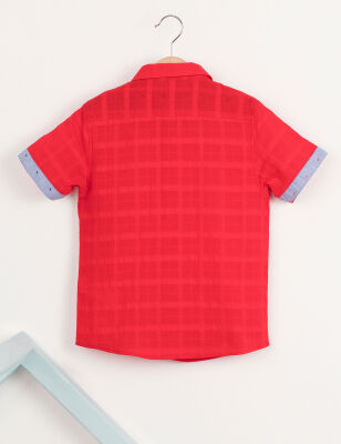 Button-Front Red Boy Shirt - 4