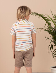 Button-Front Striped Boy Shirt - 2