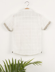 Button-Front White Boy Shirt - 4