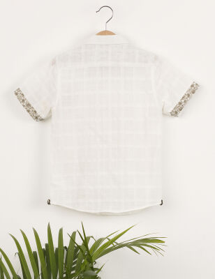 Button-Front White Boy Shirt - 4