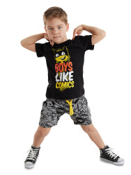 Cartoon Boy T-shirt&Shorts Set - 1