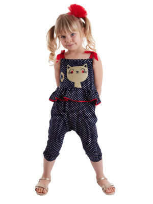 Cat Dotted Girl Overall - 1