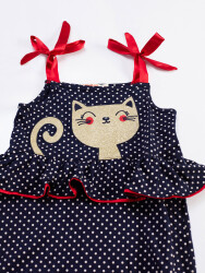 Cat Dotted Girl Overall - 5